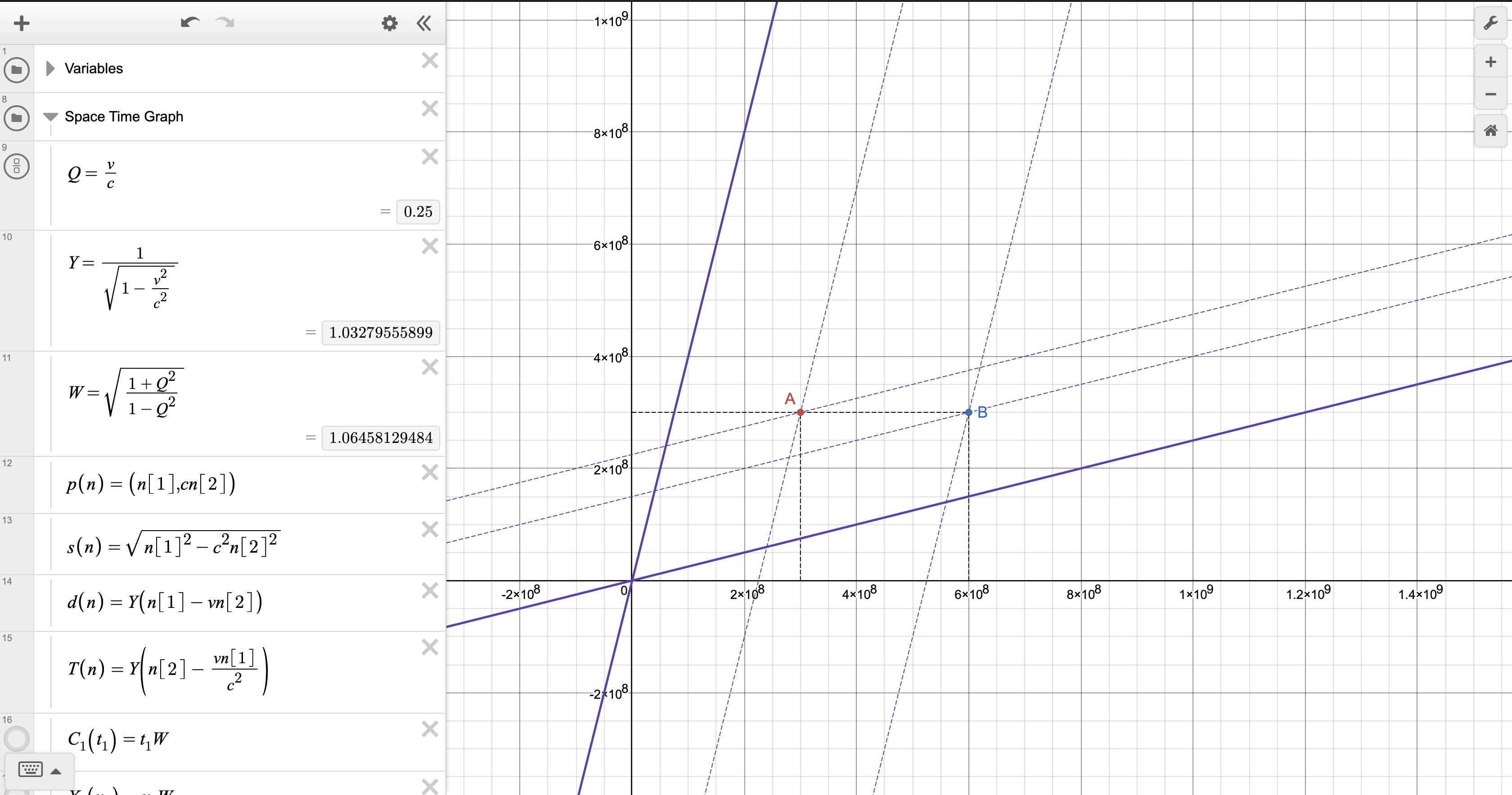 A space-time graph