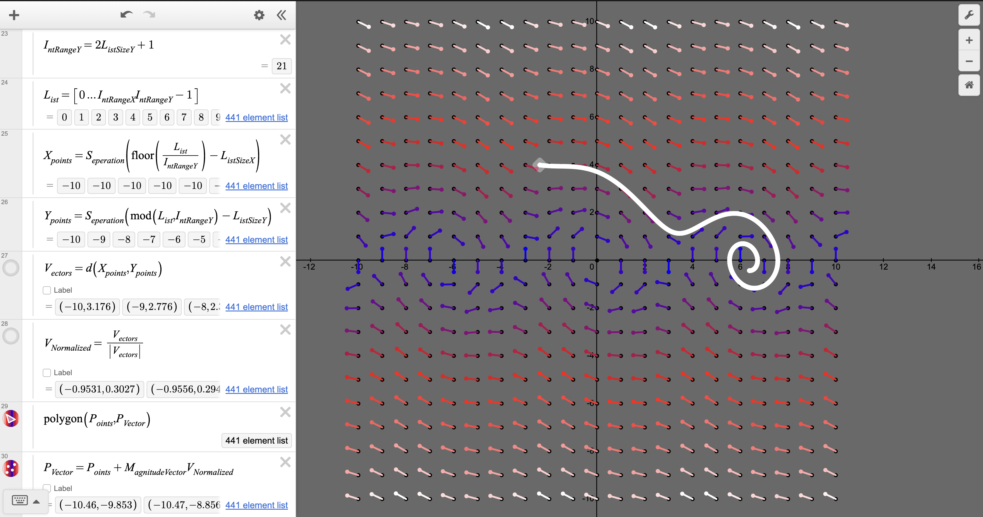 Vector Space Desmos Plot